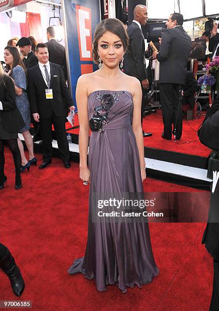 Actress Sarah Hyland arrives to the TNT/TBS broadcast of the 16th Annual Screen Actors Guild Awards held at the Shrine Auditorium on January 23, 2010...
