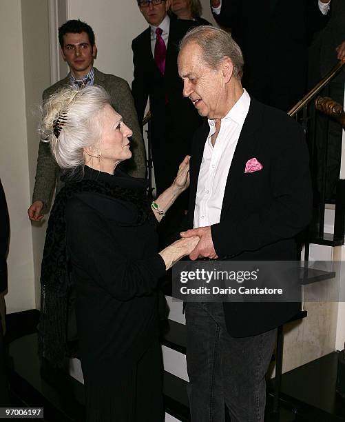 Singer Judy Collins and actor John Standing attend the opening night of "Performing Noel Coward" at the Cafe Carlyle on February 23, 2010 in New York...