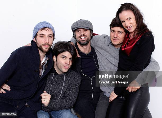 Actor Dov Tiefenbach, writer Christopher Thornton, director/actor Mark Ruffalo, actor Orlando Bloom, and actress Juliette Lewis pose for a portrait...