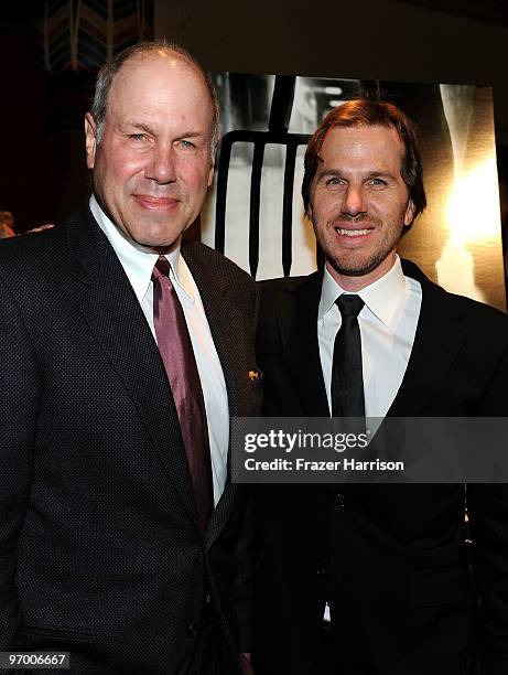 Producer Michael Eisner and director Breck Eisner arrive at Overture's "The Crazies" VIP screening at the Vista Theatre on February 23, 2010 in Los...