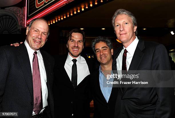 Producer Michael Eisner, director Breck Eisner, Overture Films' Danny Rosett and Chris McGurk arrive at Overture's "The Crazies" VIP screening at the...