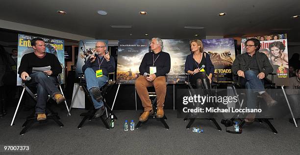 Entertainment Weekly's Sean Smith, Director Alex Gibney, Director Mark Lewis, Director Lucy Walker and Director Davis Guggenheim speak at participant...