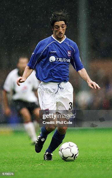 Sixto Peralta of Ipswich Town runs with the ball during the FA Barclaycard Premiership match against Fulham played at Craven Cottage, in London. The...