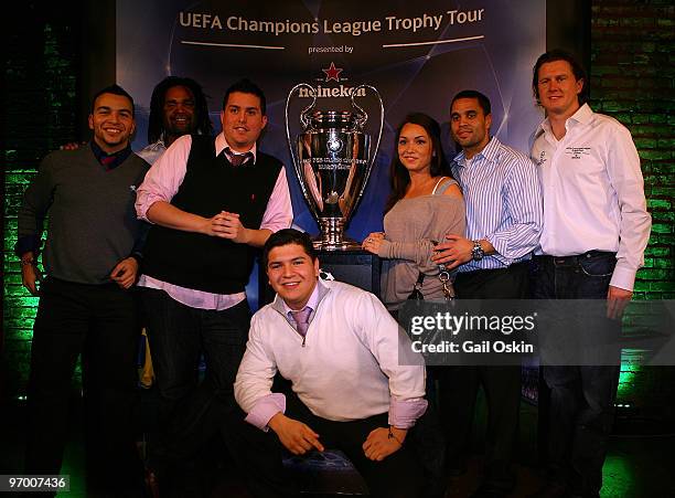 Christian Karembeu and Steven McManaman at the Heineken Brings UEFA Champions League Trophy at The Lansdowne on February 23, 2010 in Boston,...