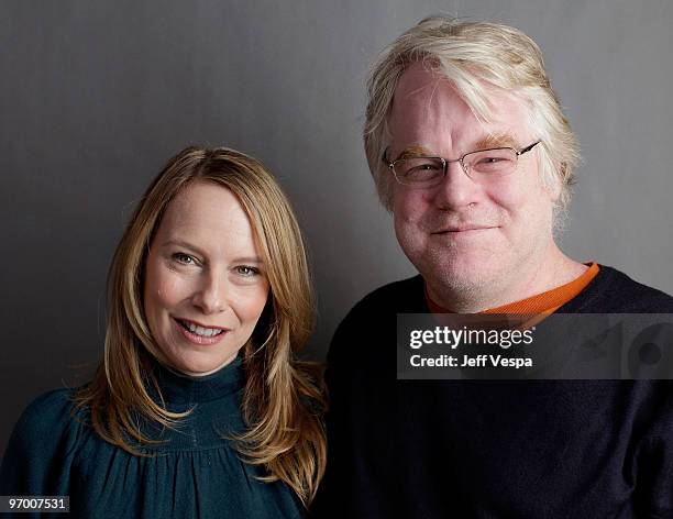 Actress Amy Ryan and actor/director Philip Seymour Hoffman pose for a portrait during the 2010 Sundance Film Festival held at the WireImage Portrait...