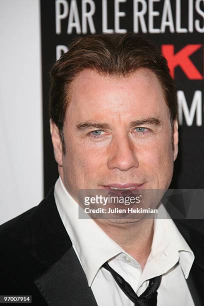 American actor John Travolta attends "From Paris with Love" Paris premiere at Cinema UGC Normandie on February 11, 2010 in Paris, France.