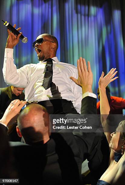 Singer Jamie Foxx onstage during the 52nd Annual GRAMMY Awards - Salute To Icons Honoring Doug Morris held at The Beverly Hilton Hotel on January 30,...