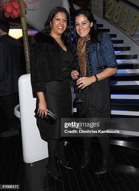 S Rachna Shah and Renee Barletta attend the Opening of 2010 The Whitney Biennial celebrated by Tommy Hilfiger at Tommy Hilfiger Fifth Avenue on...