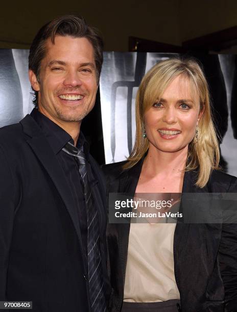 Actor Timothy Olyphant and actress Radha Mitchell attend a special screening of "The Crazies" at the Vista Theatre on February 23, 2010 in Los...