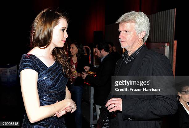 Acrtess Danielle Panabaker and producer Rob Cowan attend at Overture's "The Crazies" VIP screening after party at the KCET Backlot on February 23,...