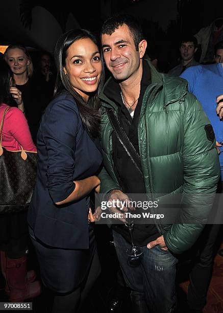 Actress Rosario Dawson and photographer Jeremy Kost attend the Opening of 2010 The Whitney Biennial celebrated by Tommy Hilfiger at Tommy Hilfiger...