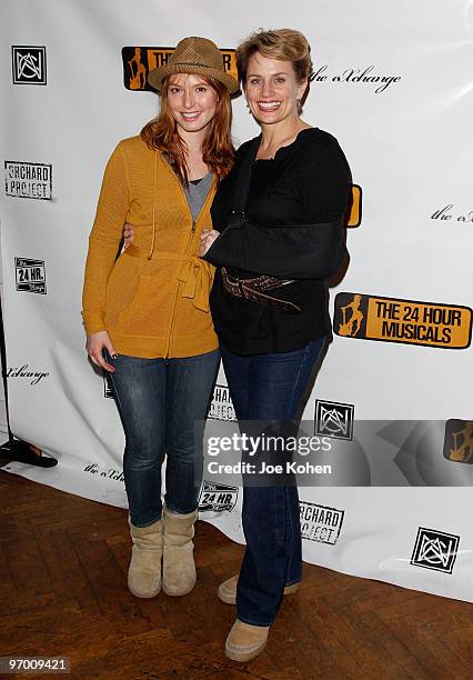 Actresses Alicia Witt and Cady Huffman attend the 2010 24 Hour Musicals after party at The National Arts Club on February 8, 2010 in New York City.