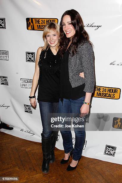 Actresses Marnie Schulenburg and Dee Roscioli attend the 2010 24 Hour Musicals after party at The National Arts Club on February 8, 2010 in New York...