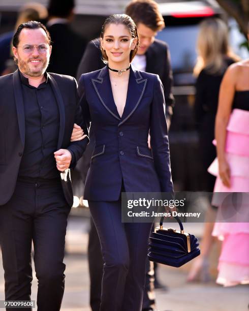 Alexandre de Betak and Sofia Sanchez de Betak arrive to the 2018 CFDA Fashion Awards at Brooklyn Museum on June 4, 2018 in New York City.