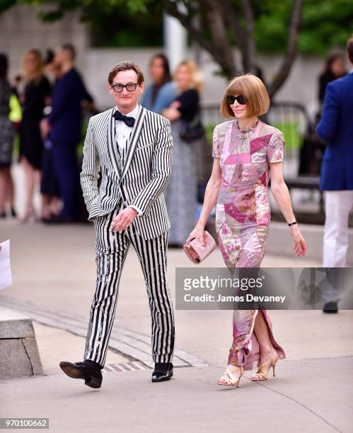 Hamish Bowles and Anna Wintour arrive to the 2018 CFDA Fashion Awards at Brooklyn Museum on June 4, 2018 in New York City.