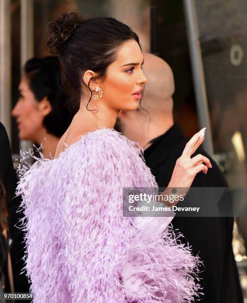 Kendall Jenner arrives to the 2018 CFDA Fashion Awards at Brooklyn Museum on June 4, 2018 in New York City.