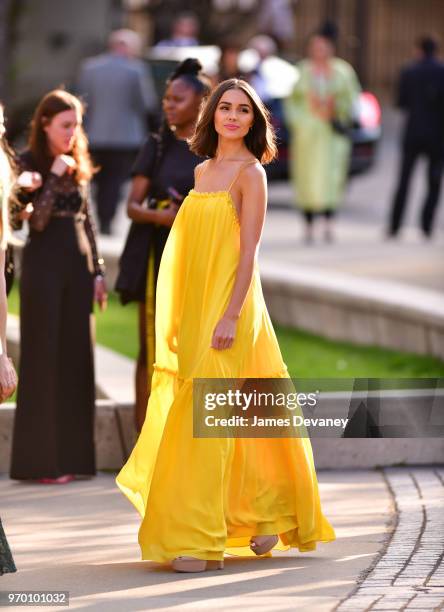 Olivia Culpo arrives to the 2018 CFDA Fashion Awards at Brooklyn Museum on June 4, 2018 in New York City.