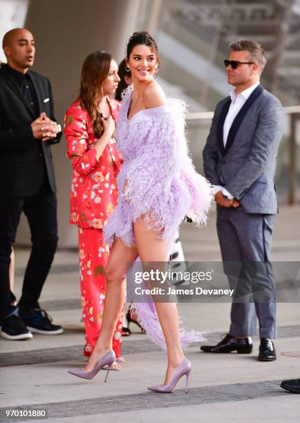 Kendall Jenner arrives to the 2018 CFDA Fashion Awards at Brooklyn Museum on June 4, 2018 in New York City.