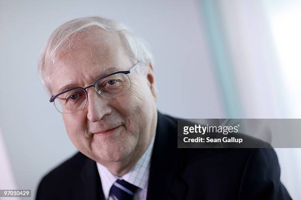 German Economy Minister Rainer Bruederle attends the weekly German government cabinet meeting at the Chancellery on February 24, 2010 in Berlin,...