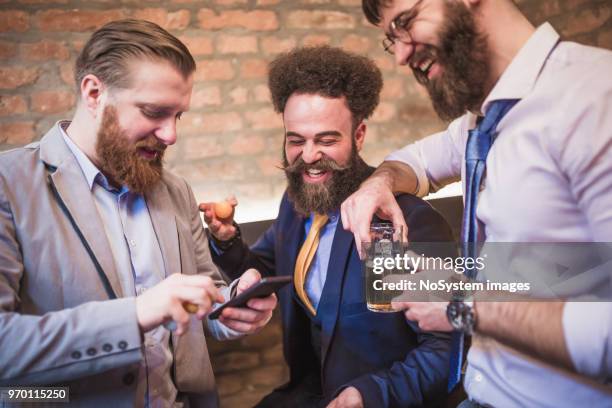 bearded, hipster businessman, taking break, drinking beer after work - no drinking stock pictures, royalty-free photos & images