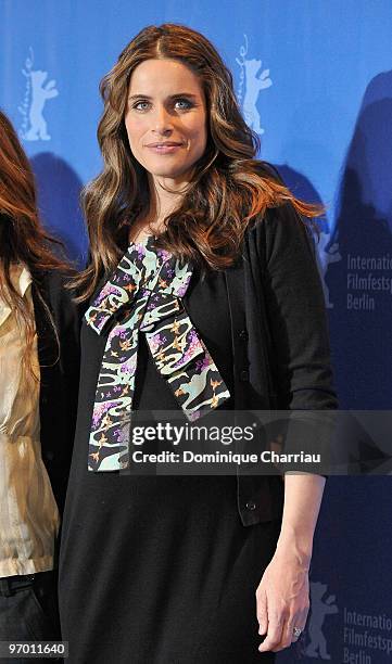 Actress Amanda Peet attends the 'Please Give' Photocall during day six of the 60th Berlin International Film Festival at the Grand Hyatt Hotel on...