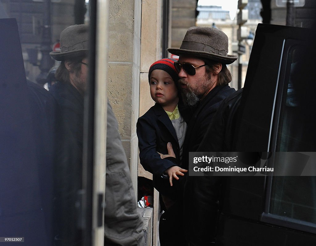 Brad Pitt Sighting In Paris - February 23, 2010