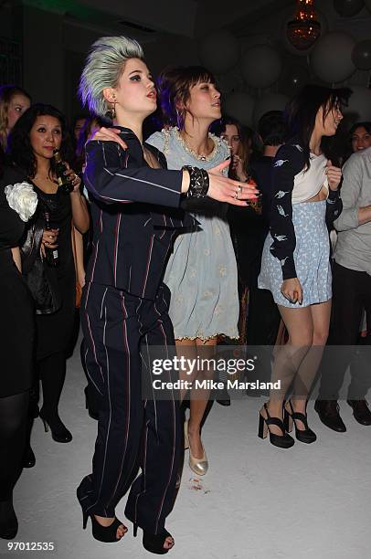 Pixie Geldof, Alexa ChunG and Daisy Lowe attend the Afterparty for the ELLE Style Awards at Grand Connaught Rooms on February 22, 2010 in London,...