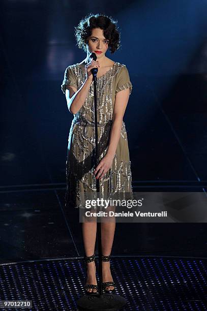 Carmen Consoli attends the 60th Sanremo Song Festival at the Ariston Theatre On February 18, 2010 in San Remo, Italy.