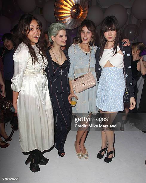 Miquita Oliver, Pixie Geldof, Alexa Chung and Daisy Lowe attend the Afterparty for the ELLE Style Awards at Grand Connaught Rooms on February 22,...