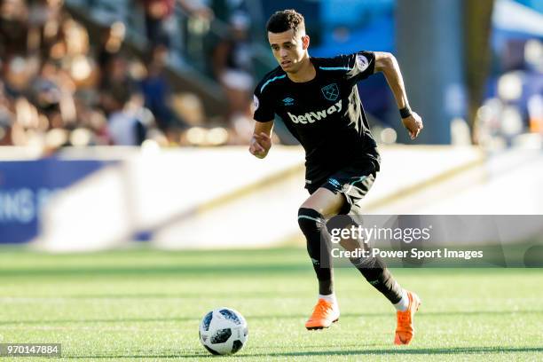 Nathan Holland of West Ham United controls the ball during the Main Tournament match between West Ham United and Kashima Antlers, part of the HKFC...