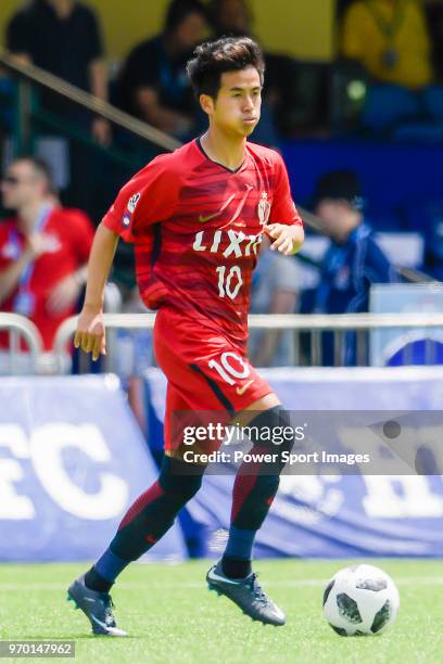 Toshiya Tanaka of Kashima Antlers controls the ball during the Main Cup Quarter-Final 1 match between Kashima Antlers and Newcastle United, part of...