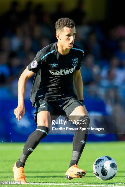 Nathan Holland of West Ham United controls the ball during the Main Shield Final match Aston Villa and West Ham United, part of the HKFC Citi Soccer...