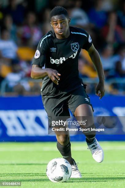Jeremy Ngakia of West Ham United controls the ball during the Main Shield Final match Aston Villa and West Ham United, part of the HKFC Citi Soccer...