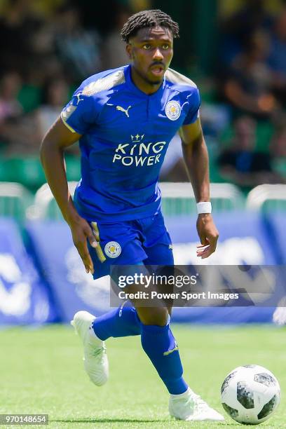 Layton Julius Ndukwu of Leicester City controls the ball during the Main Cup Quarter-Final 3 match between Aston Villa and Leicester City, part of...