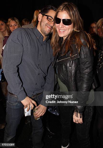 Brian Reyes and Dani Stahl attend Brian Reyes' Fall 2010 show during Mercedes-Benz Fashion Week at Bryant Park on February 17, 2010 in New York City.