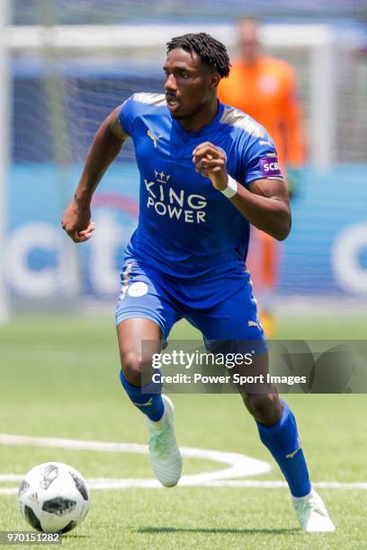 Layton Julius Ndukwu of Leicester City controls the ball during the Main Cup Quarter-Final 3 match between Aston Villa and Leicester City, part of...