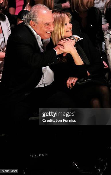 Philip Green and Kate Moss at the Fashion for Relief show for London Fashion Week Autumn/Winter 2010 at Somerset House on February 18, 2010 in...