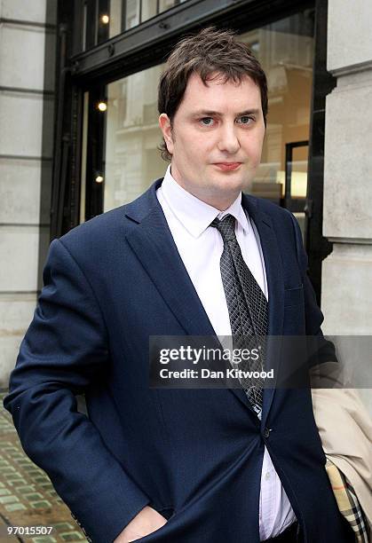 Dr Adam Osborne, brother of shadow chancellor George Osborne leaves Liberty House on February 24, 2010 in London, England. Dr Osborne is appearing in...