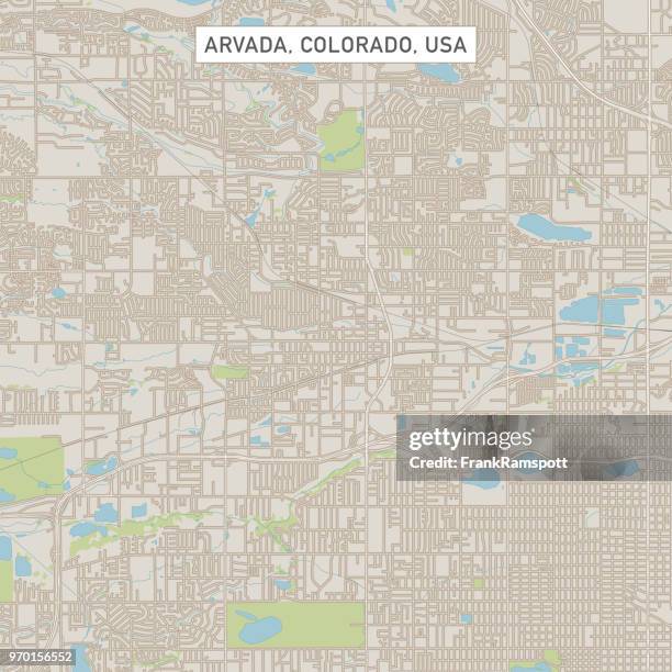 arvada colorado us city street map - arvada stock illustrations