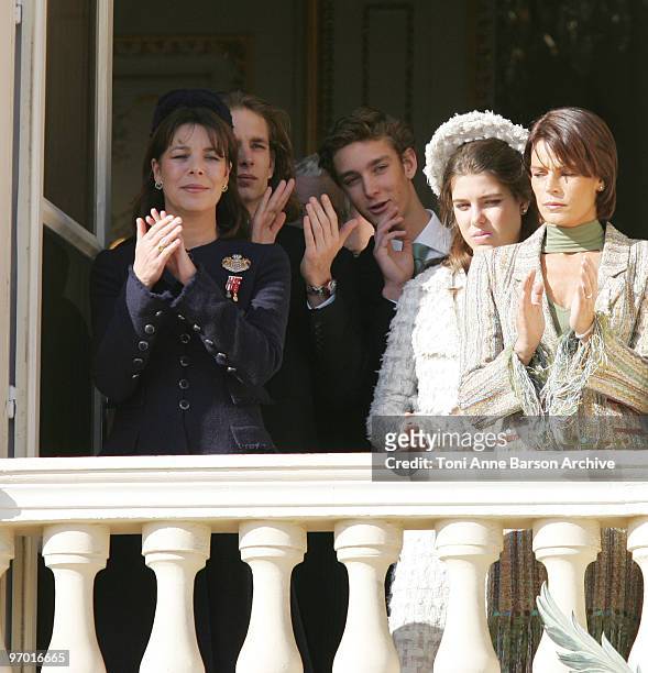 Princess Caroline of Monaco, Andrea Casiraghi, Pierre Casiraghi, Charlotte Casiraghi and Princess Stephanie of Monaco