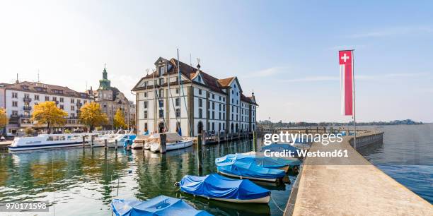 switzerland, canton of st. gallen, rorschach, harbour, museum, kornhaus - st gallen canton bildbanksfoton och bilder