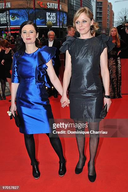 Actress Lene Maria Christensen and director Pernille Fischer Christensen attend the 'En Famille' Premiere during day nine of the 60th Berlin...