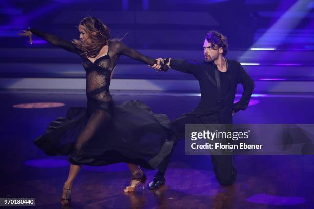Jimi Blue Ochsenknecht and Renata Lusin during the finals of the 11th season of the television competition 'Let's Dance' on June 8, 2018 in Cologne,...