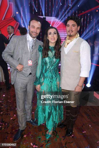 Alexander-Klaus Stecher, Judith Williams and Erich Klann during the finals of the 11th season of the television competition 'Let's Dance' on June 8,...