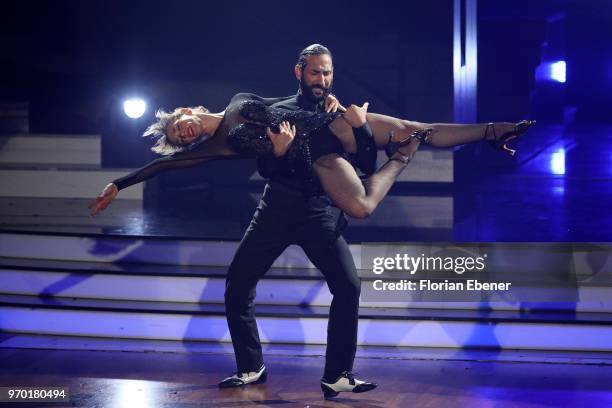 Julia Dietze and Massimo Sinató during the finals of the 11th season of the television competition 'Let's Dance' on June 8, 2018 in Cologne, Germany.