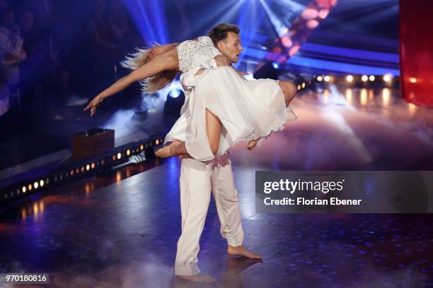 Kathrin Menzinger and Vadim Garbuzov during the finals of the 11th season of the television competition 'Let's Dance' on June 8, 2018 in Cologne,...