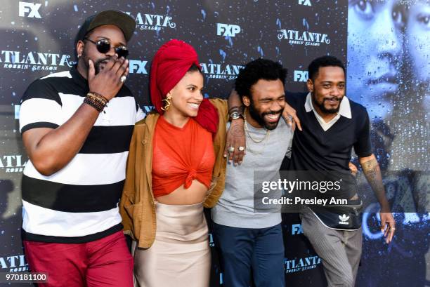 Brian Tyree Henry, Zazie Beetz, Donald Glover and Lakeith Stanfield attend FX's "Atlanta Robbin' Season" FYC Event at Saban Media Center on June 8,...