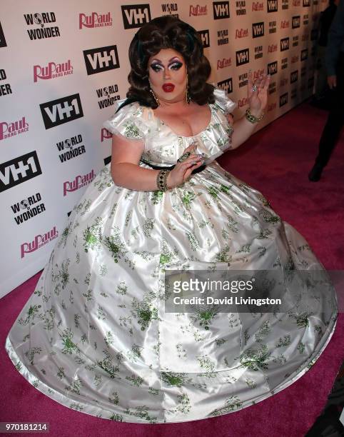 Personality Eureka O'Hara attends VH1's "RuPaul's Drag Race" Season 10 Finale at The Theatre at Ace Hotel on June 8, 2018 in Los Angeles, California.