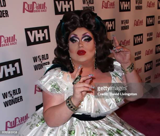 Personality Eureka O'Hara attends VH1's "RuPaul's Drag Race" Season 10 Finale at The Theatre at Ace Hotel on June 8, 2018 in Los Angeles, California.