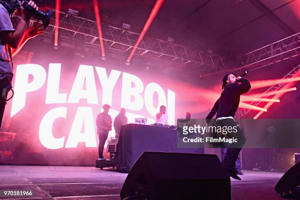 Playboi Carti performs onstage at This Tent during day 2 of the 2018 Bonnaroo Arts And Music Festival on June 8, 2018 in Manchester, Tennessee.